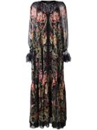 Roberto Cavalli Floral Print Dress, Women's, Size: 38, Black, Silk/polyamide/viscose