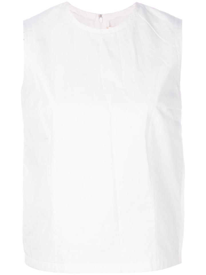 Comme Des Garçons Sleeveless Plain Top - White