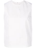 Comme Des Garçons Sleeveless Plain Top - White