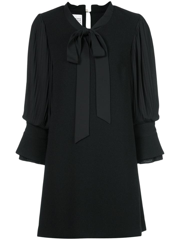 Edward Achour Paris Tie Neck Shirt Dress - Black