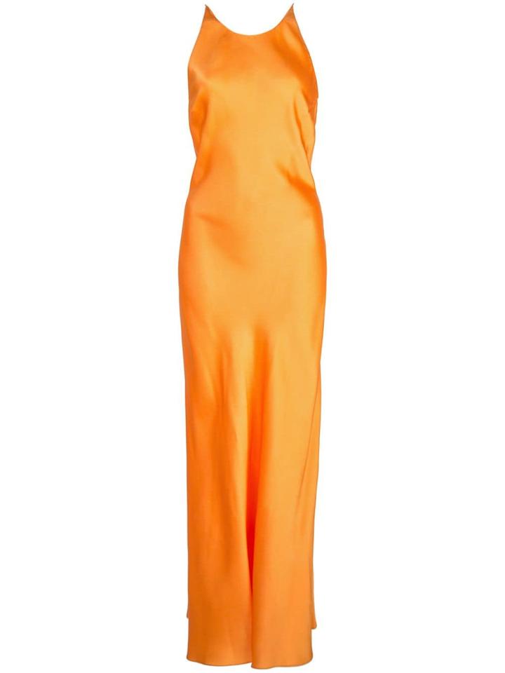 Rosetta Getty Cross Back Slip Dress - Orange