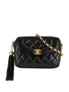 Chanel Pre-owned 1992s Diamond Quilted Tassel Camera Bag - Black