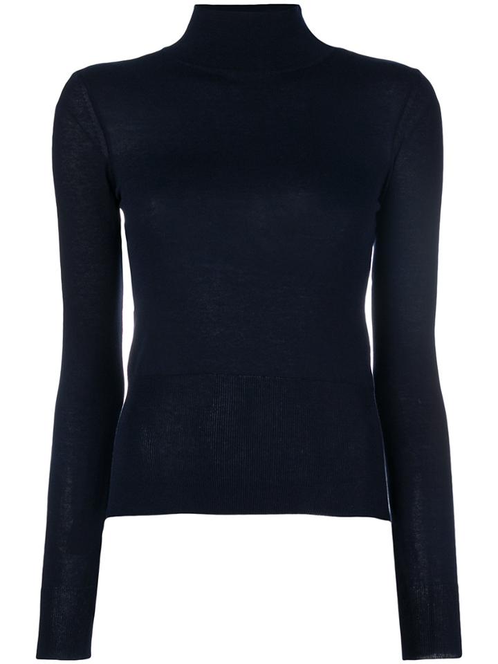 Jacquemus Cut Detail Turtle-neck Sweater - Blue