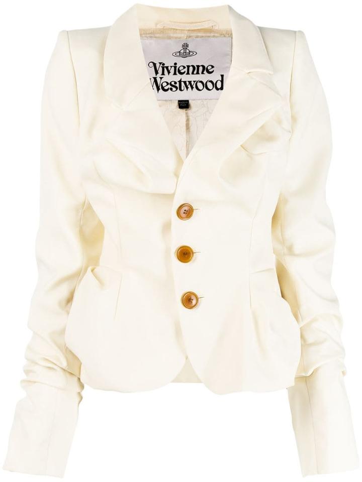 Vivienne Westwood Ruched Button Jacket - Neutrals