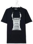 Neil Barrett Kids Lightning Bolt Statue Of Liberty Printed T-shirt -