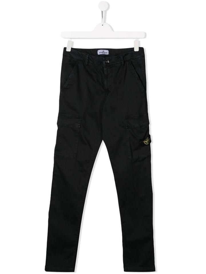 Stone Island Junior Teen Cargo Trousers - Blue