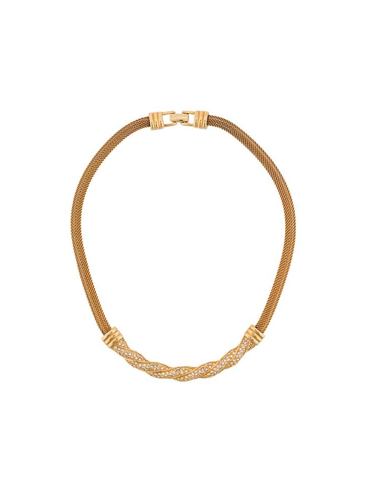 Susan Caplan Vintage 1990s Swarovski Necklace - Gold