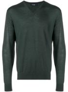 Hackett Fine Knit V-neck Sweater - Green