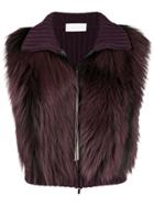 Fabiana Filippi Ribbed Fur Vest - Pink & Purple