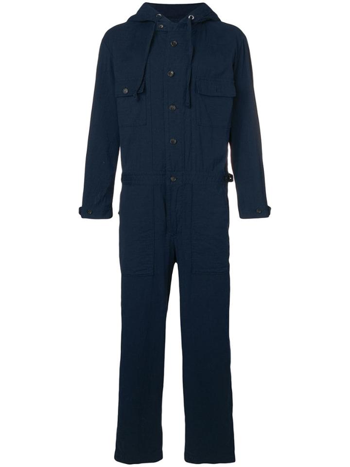 Issey Miyake Hooded Boiler Jumpsuit - Blue