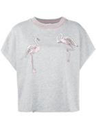 Giamba Flamingo Knit T-shirt, Women's, Size: 44, Grey, Cotton/polyester