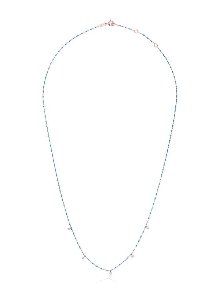 Gigi Clozeau Blue 5 Diamond 18k Rose Gold Necklace