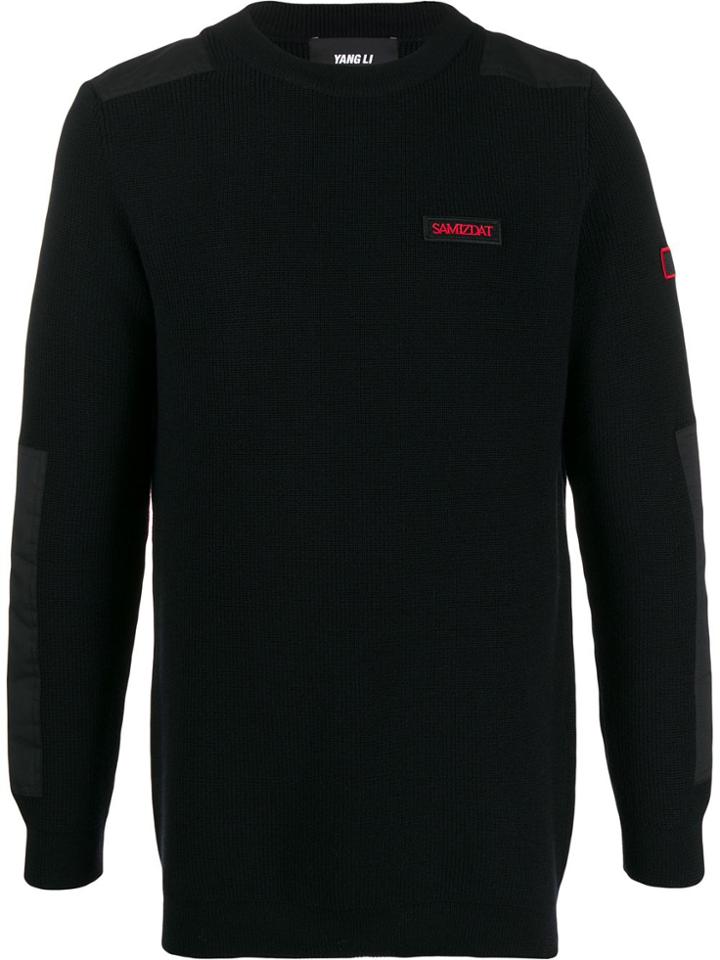 Yang Li Patch Sleeve Knitted Jumper - Black