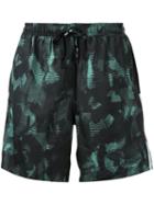 The Upside - Camouflage Print Shorts - Men - Polyester/spandex/elastane - L, Black
