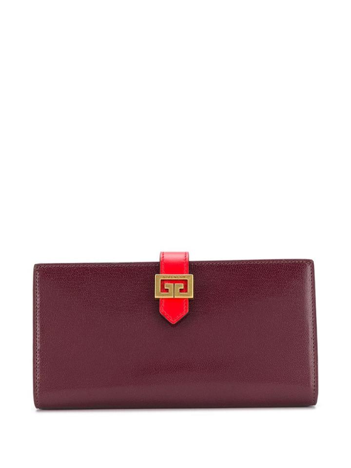 Givenchy Multi Tone Logo Plaque Wallet - Red