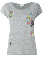 Mira Mikati - Embroidered T-shirt - Women - Cotton - 36, Women's, Grey, Cotton
