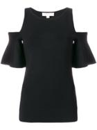 Michael Michael Kors Cold-shoulder Bell-sleeve Top - Black