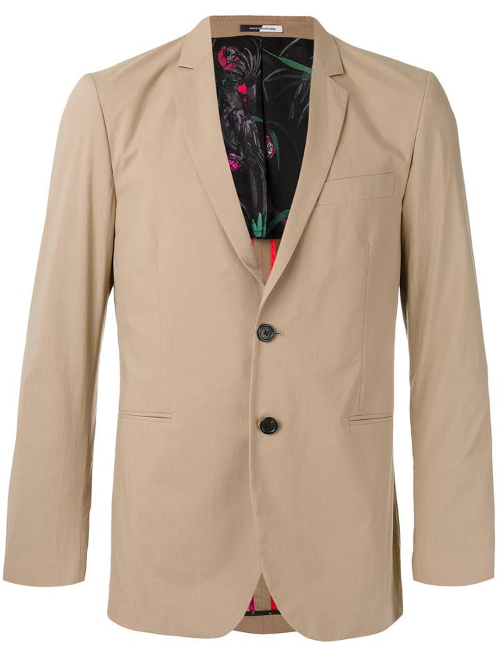 Ps By Paul Smith Two Button Blazer, Men's, Size: 48, Nude/neutrals, Cotton/viscose