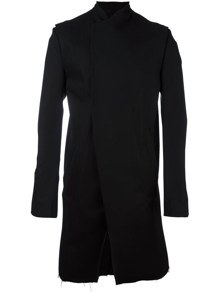 A New Cross Asymmetric Ribbed Sleeve Jacket, Men's, Size: Medium, Black, Wool