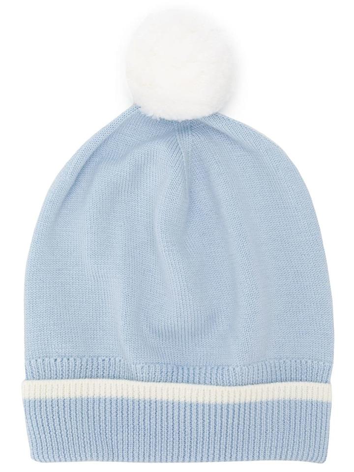 Thom Browne Pom-pom Merino Beanie - Blue