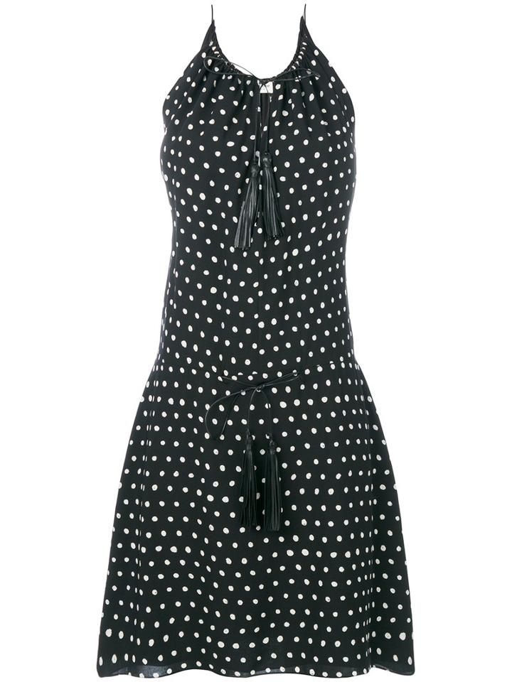 Saint Laurent - Polka Dot Tassel Dress - Women - Silk/viscose - 40, Silk/viscose