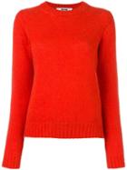 Msgm Round Neck Jumper, Women's, Size: Medium, Yellow/orange, Polyamide/wool