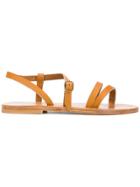 K. Jacques Strappy Flat Sandals - Brown