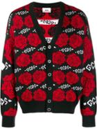 Gcds Floral Print Cardigan - Black