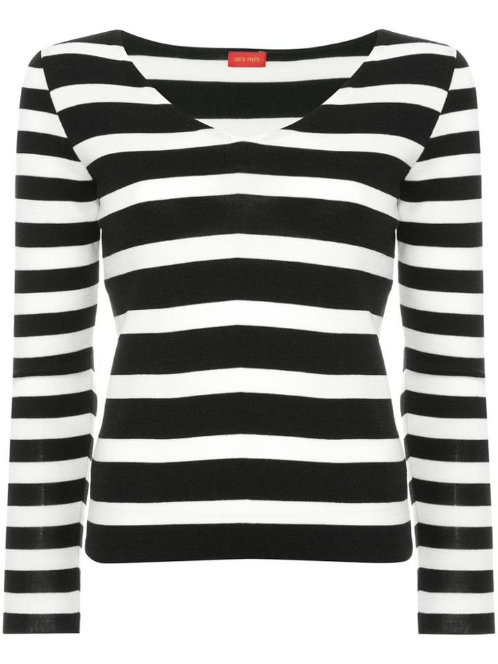 Des Prés Striped Knit Sweater - Black