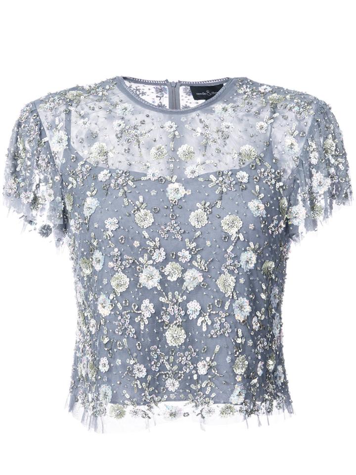 Needle & Thread Sequin Appliqué Blouse - Blue