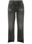 Grlfrnd Raw Hem Cropped Jeans - Grey