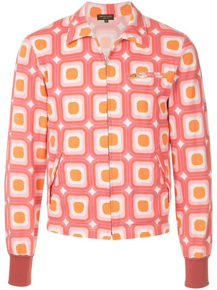 Comme Des Garçons Vintage Geometrical Print Zip Up Jacket - Pink &