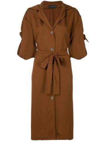 Nino Babukhadia Belted Shirt Dress - Brown