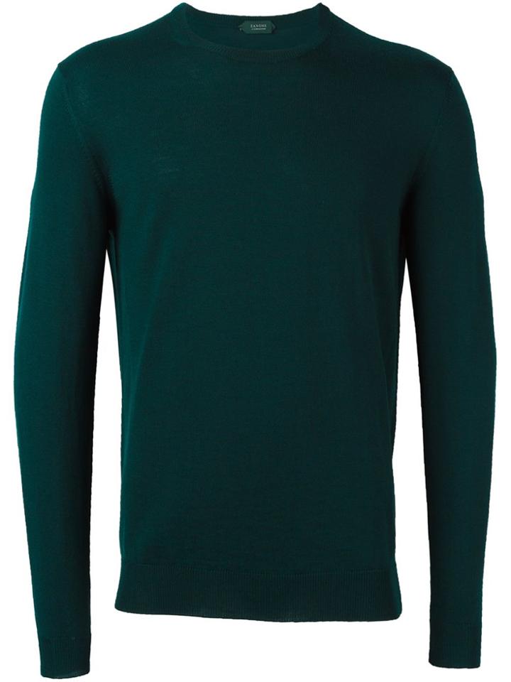 Zanone Crew Neck Sweater - Green