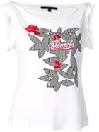 Gucci Vintage 2000's Floral Patch T-shirt - White