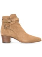 Saint Laurent Signature Blake 40 Jodhpur Boots - Nude & Neutrals