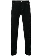 Les Hommes Urban Paint Splatter Effect Skinny Jeans - Black