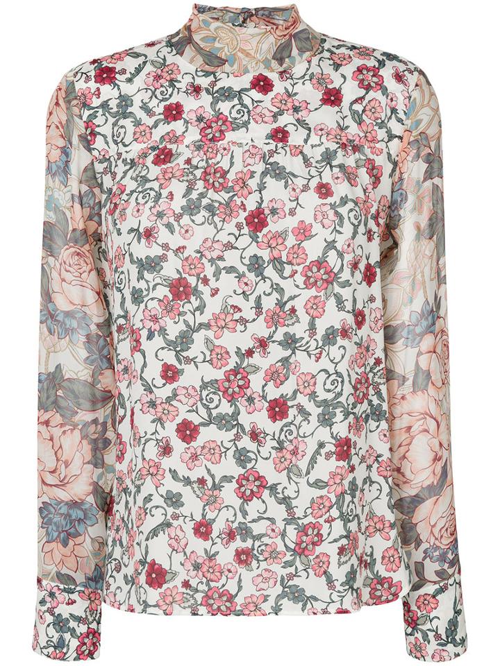 See By Chloé - Floral Print Neck Tie Blouse - Women - Silk/viscose - 42, White, Silk/viscose
