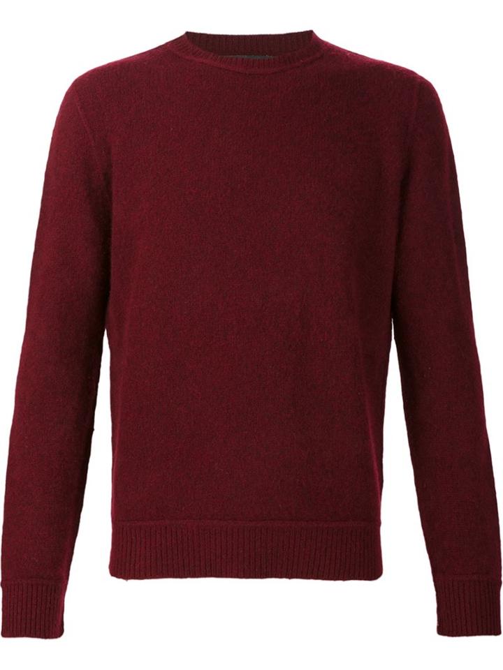 The Elder Statesman Cashmere Crew Neck Jumper, Adult Unisex, Size: Xl, Red, Cashmere