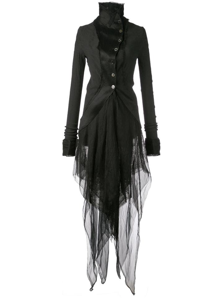 Marc Le Bihan Tulle Panel Coat - Black