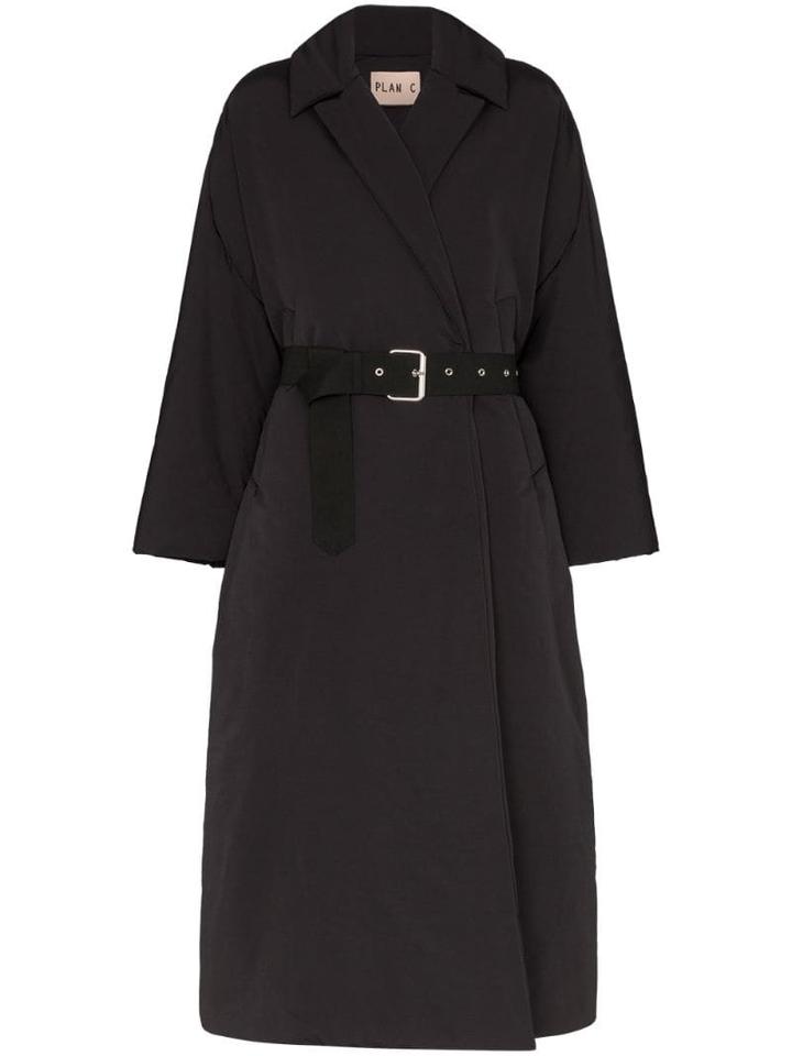Plan C Padded Belted Coat - Black