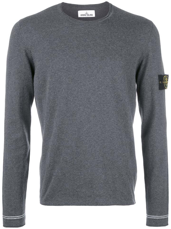 Stone Island Crew-neck Jumper, Size: Small, Grey, Cotton