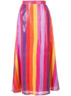 Olivia Rubin Stripped Sequin Skirt - Multicolour