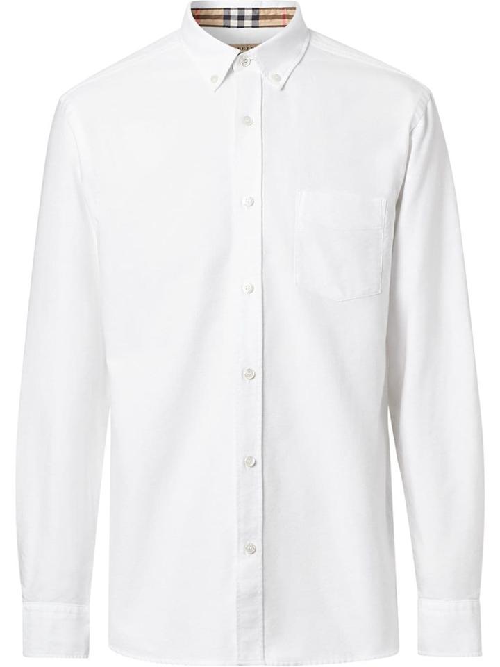 Burberry Button Down Collar Oxford Shirt - White