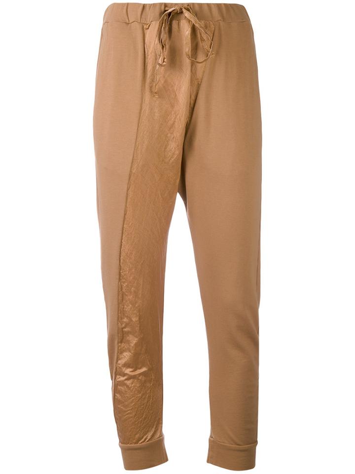 Andrea Ya'aqov - Drop Crotch Joggers - Women - Cotton/polyamide/metal - S, Nude/neutrals, Cotton/polyamide/metal