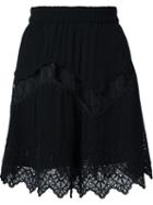 Iro Lace Hem Shorts, Women's, Size: 36, Black, Viscose