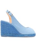 Castañer Peep Toe Slingback Sandals - Blue
