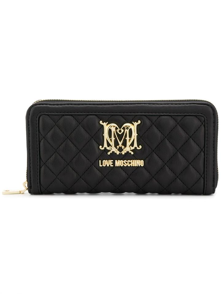 Love Moschino Quilted Zip-around Wallet - Black