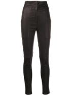 Iro High Waisted Leather Trousers - Black