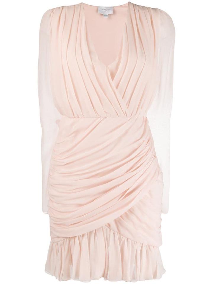 Giambattista Valli Gathered Surplice Dress - Pink